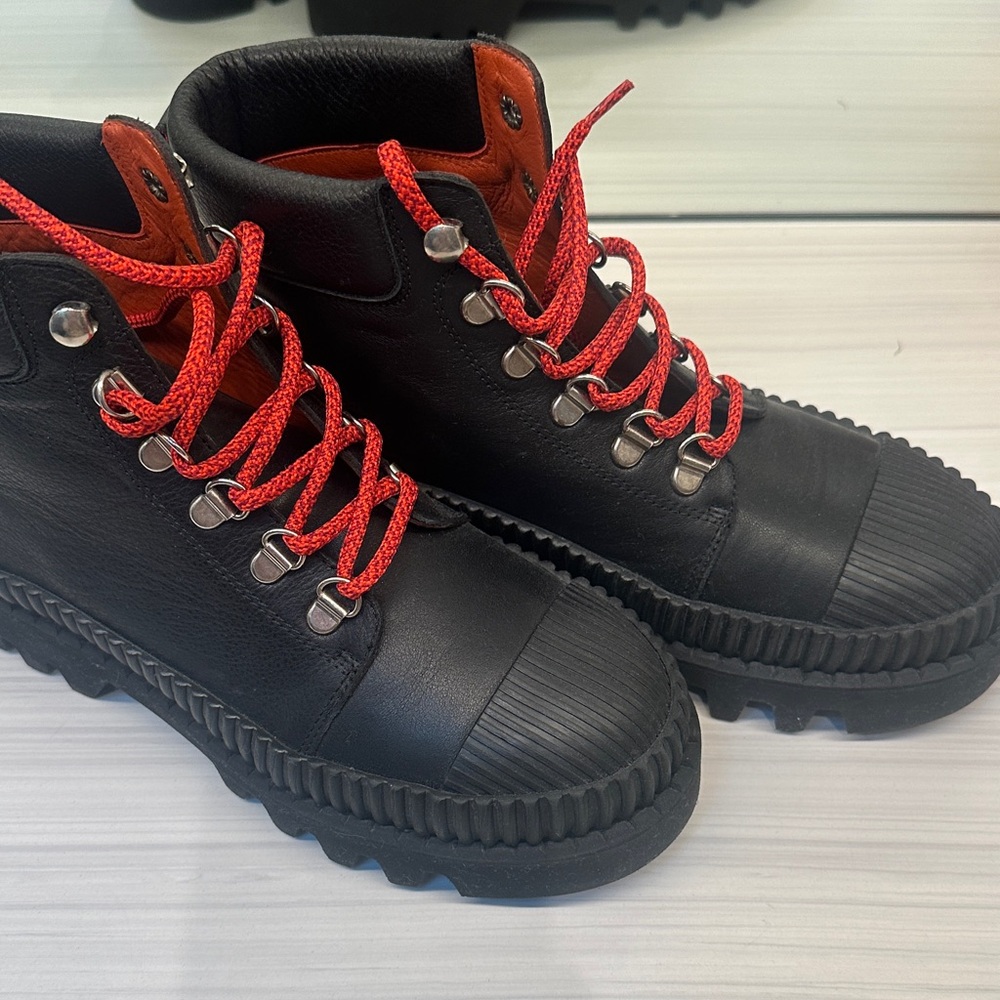 Black Boots with Red Laces